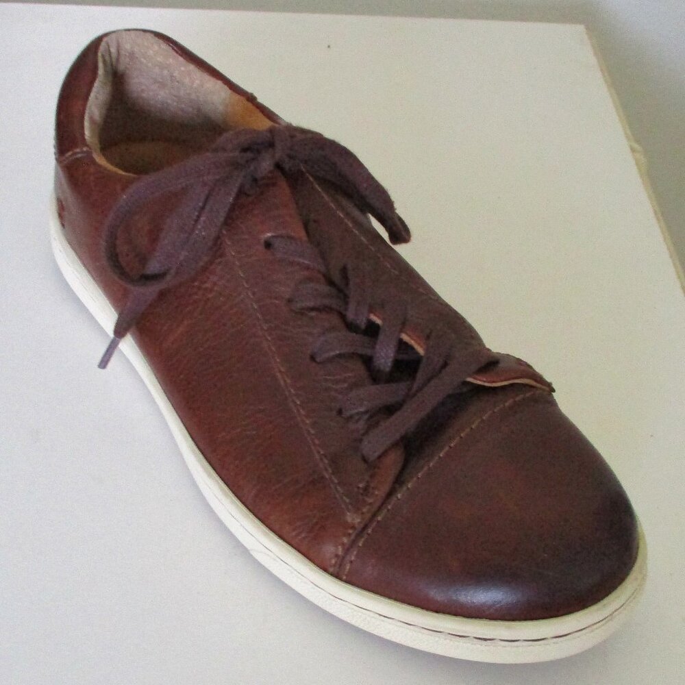 Born Allegheny Mens Chocolate Brown Leather Lace-up Fashion Sneaker - Size 8M